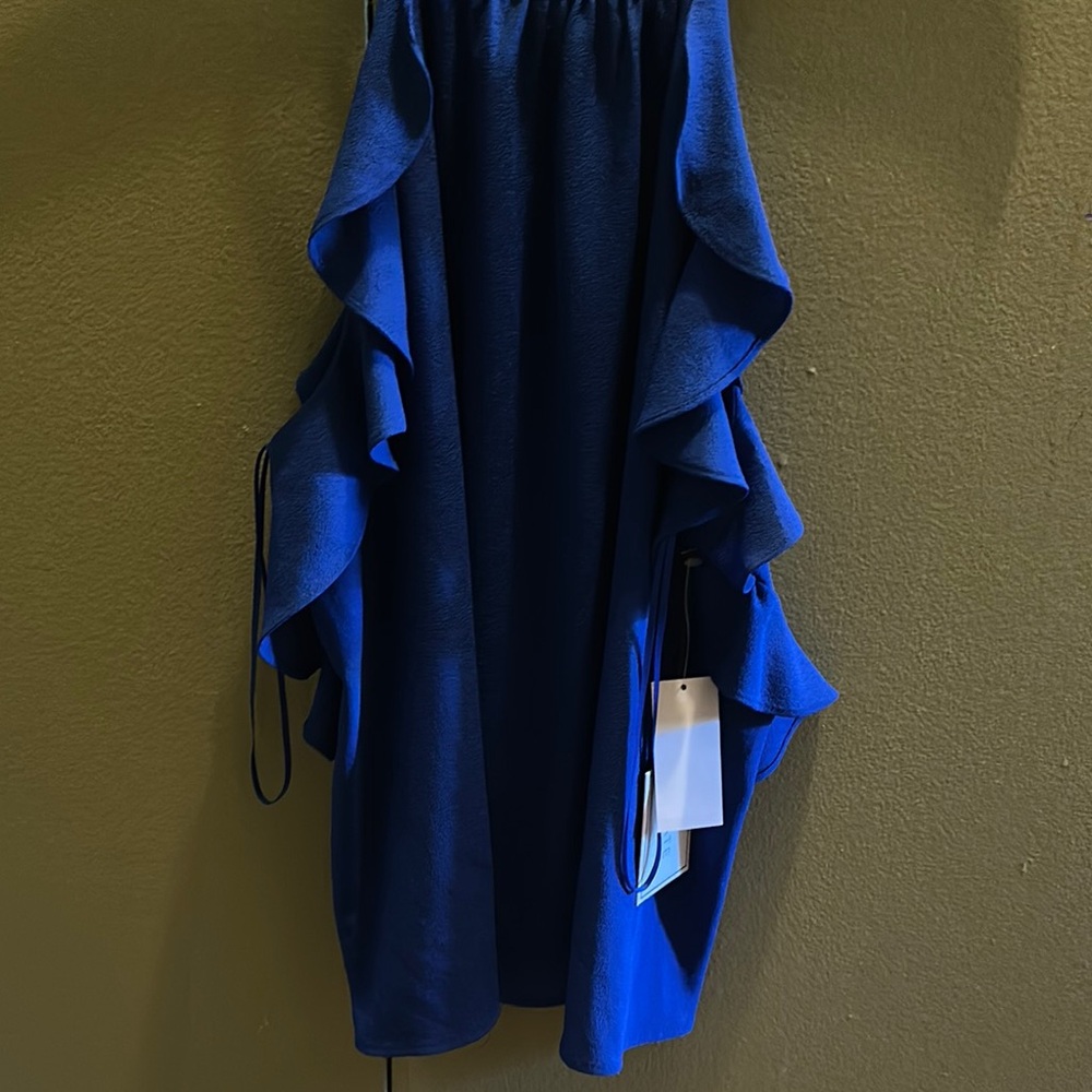 Elegant Blue Ruffled Dress